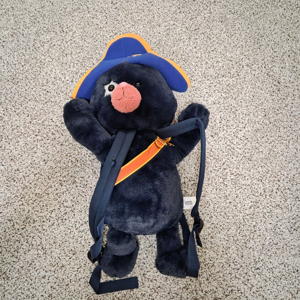 Universal Studios Moonship Chocolates Plush Bear Backpack Navy Blue Star Pirate